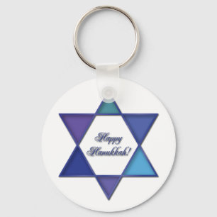 Chaveiro feliz da estrela de David de Hanukkah