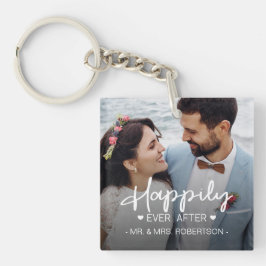 Chaveiro Feliz dia após a foto personalizada do casamento