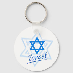 Chaveiro Feliz Dia da Independência de Israel Estrela Azul