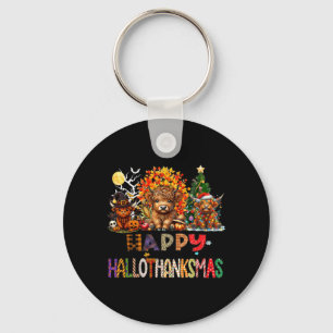 Chaveiro Feliz Dia das Bruxas Ação de Graças Natal Highland