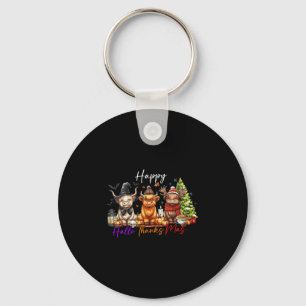 Chaveiro Feliz Dia das Bruxas Ação de Graças Natal Vaca Fer