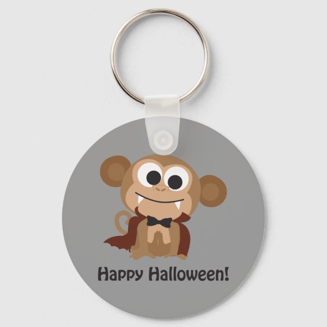 Chaveiro Feliz Dia das Bruxas! Macaco Vampiro (Frente)