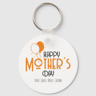 Chaveiro Feliz Dia das Mães com Balões Laranja
