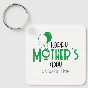 Chaveiro Feliz Dia das Mães com Balões Verdes