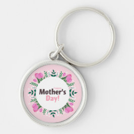 Chaveiro Feliz Dia das Mães Tulipas Rosa