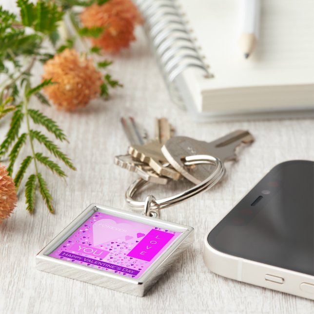 Chaveiro Feliz dia de os namorados para sempre amar coraçõe (Lateral)