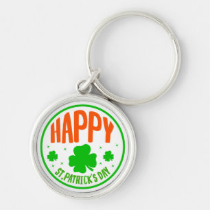 Chaveiro Feliz Dia de São Patrício Círculo Design