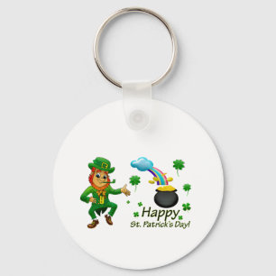 Chaveiro Feliz Dia de São Patrício Leprechaun Arco-íris