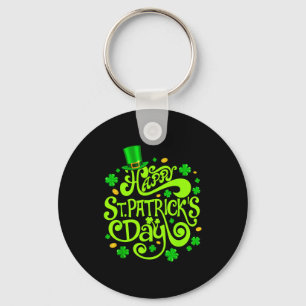 Chaveiro Feliz dia de São Patrício, trevo engraçado homens