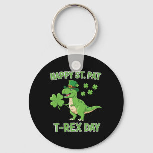 Chaveiro Feliz Dia de São Patrício Trex Dia Engraçado Dinos