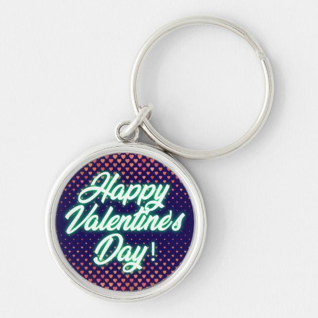 Chaveiro Feliz Dia dos Namorados Neon Design-23692 (Frente)