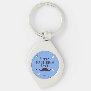 Chaveiro Feliz Dia dos Pais – Desenho de Bigode e Coração