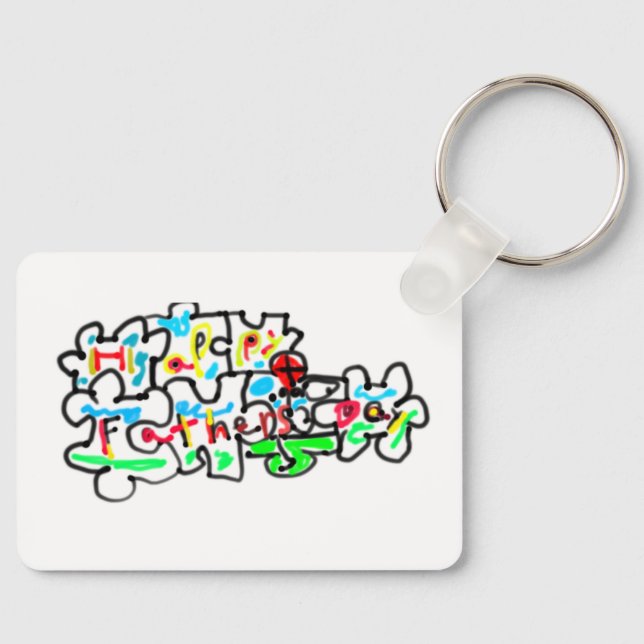 Chaveiro Feliz Dia dos Pais Puzzle arte  (Frente)