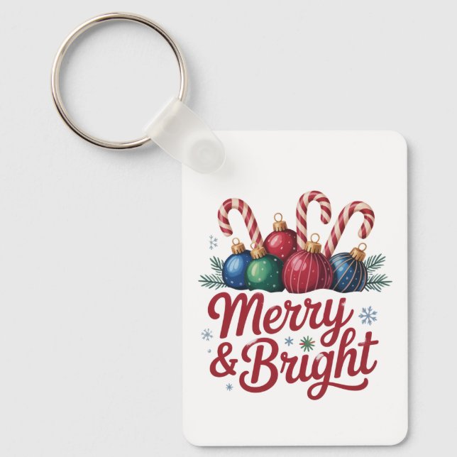 Chaveiro Feliz e Bright Christmas Magic (Frente)