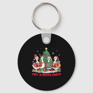 Chaveiro Feliz Engraçada Goosemas Bonitos Xmas Apenas Um Ga