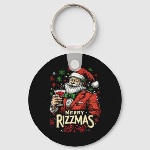 Chaveiro Feliz engraçada Papais noeis de Rizzmas Natal
