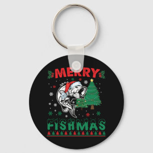 Chaveiro Feliz Fishmas Peixe Pai Pescador Natal