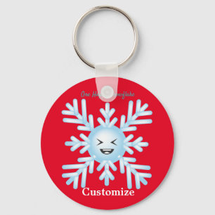 Chaveiro Feliz Floco de Neve Emoticon Thunder_Cove