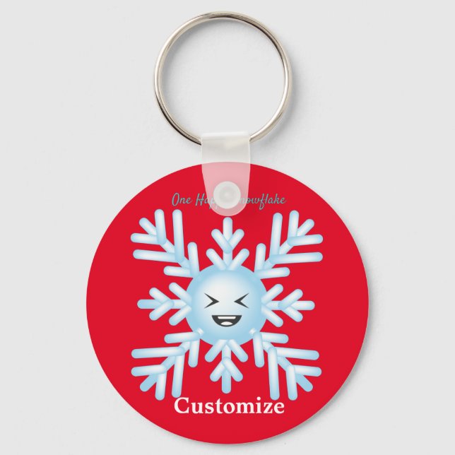 Chaveiro Feliz Floco de Neve Emoticon Thunder_Cove (Frente)