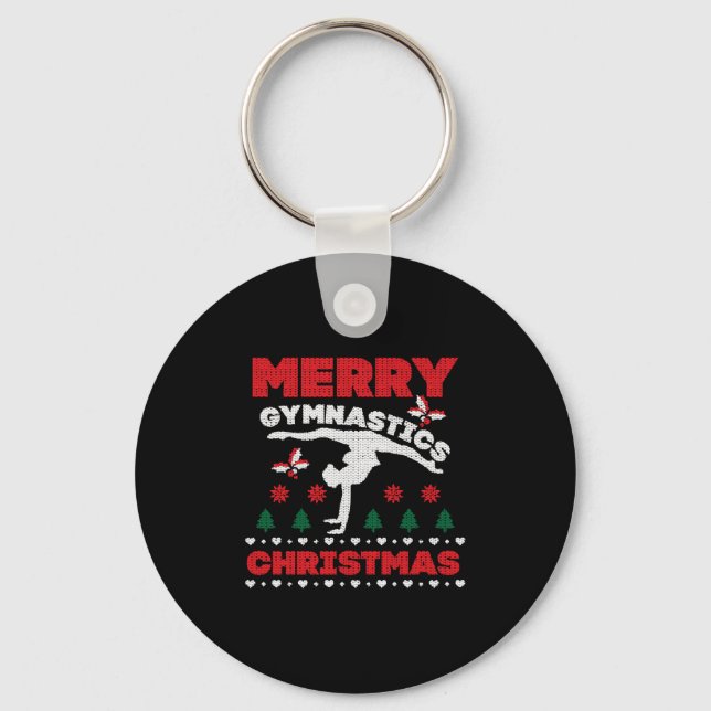 Chaveiro Feliz ginástica Camisa de Natal Feia (Frente)