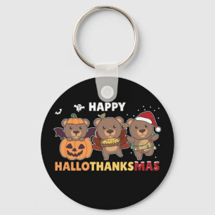 Chaveiro Feliz Hallothanksma Urso de Natal Keychai