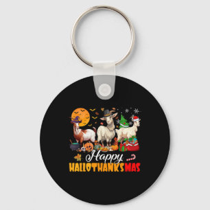 Chaveiro Feliz Hallothanksmas Cabra Halloween Dia de Ação d