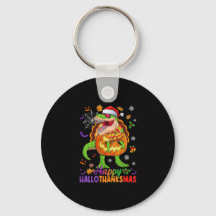 Chaveiro Feliz Hallothanksmas T Rex Dia das Bruxas Ação de 