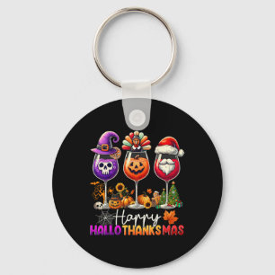 Chaveiro Feliz Hallothanksmas Vinho Halloween Dia de Ação d