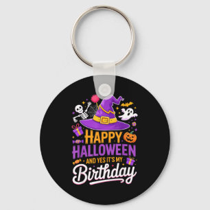 Chaveiro Feliz Halloween E Sim É Meu Aniversário Chapéu De