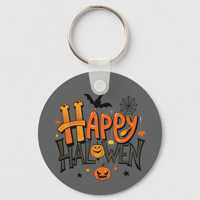 Chaveiro Feliz Halloween Fofo  (Frente)
