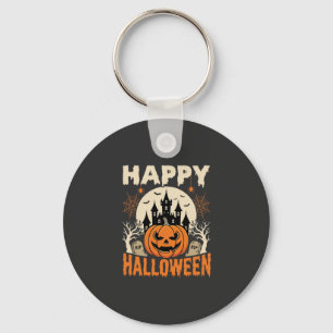 Chaveiro Feliz Halloween Jack O Lantern Castelo Assombrado