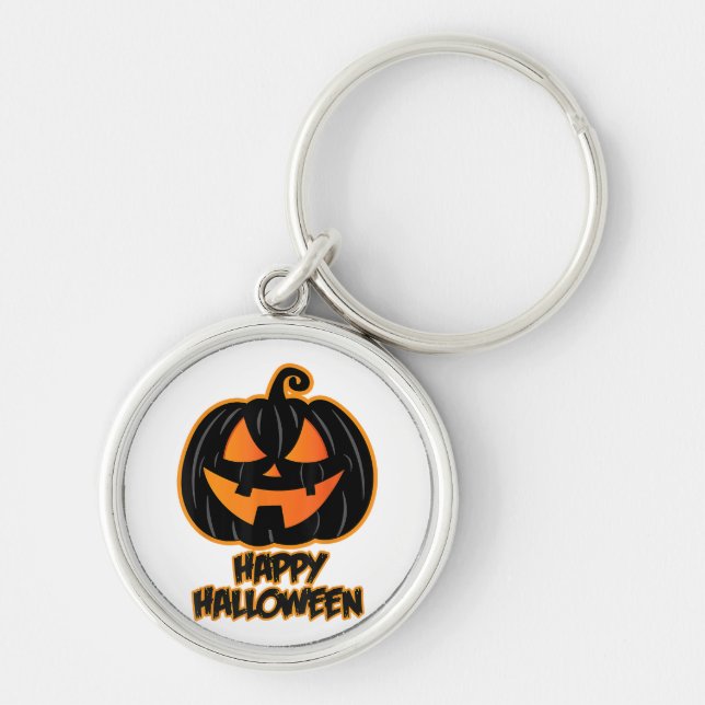 Chaveiro Feliz Halloween para Homens e Mulheres - Pumpkin H (Frente)
