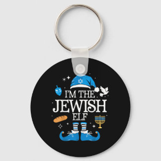 Chaveiro Feliz Hanukkah Família de Elfos Judeus Grupo Natal