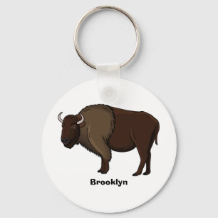 Chaveiro Feliz ilustração de búfalo bisonte americano
