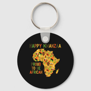 Chaveiro Feliz Kwanzaa África Mapa 7 Princípios Celebração