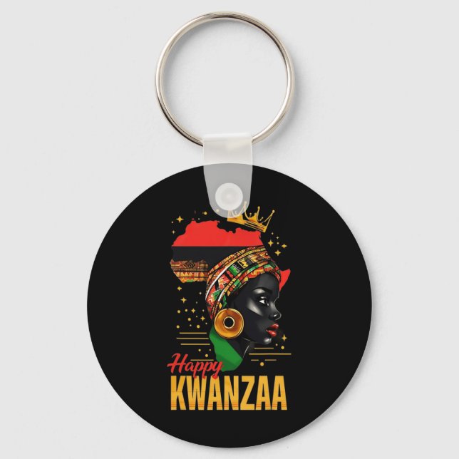 Chaveiro Feliz Kwanzaa Sete Princípios Das Mulheres Kwanzaa (Frente)