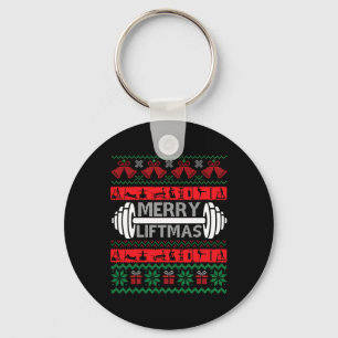 Chaveiro Feliz Liftmas Engraçado ginásio de Natal