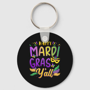 Chaveiro Feliz Mardi Gras Y'all Com Máscara Para Nova Orlea