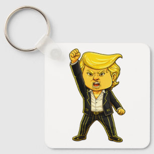 Chaveiro Feliz Meme de Lapela de Trump Luta Luta Zangado Tr