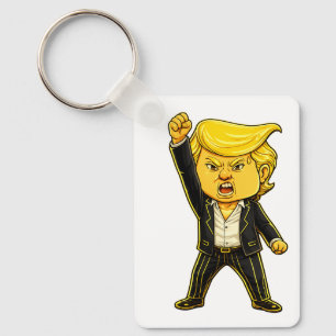 Chaveiro Feliz Meme de Lapela de Trump Luta Luta Zangado Tr