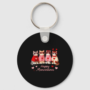 Chaveiro Feliz Meowentines Gato Fofo Amor de São Valentim C