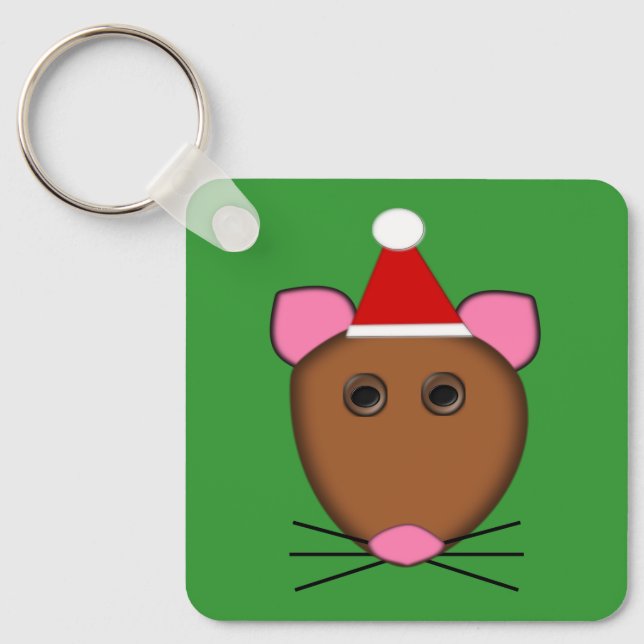 Chaveiro Feliz Mouse de Natal Personalizado (Frente)