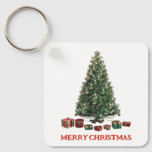 Chaveiro Feliz Natal. Árvore (design 1) com presentes