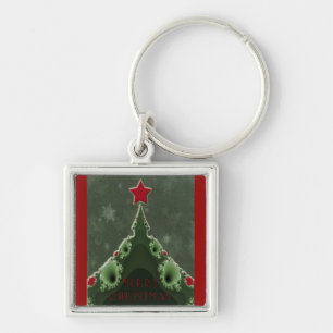 Chaveiro Feliz Natal - Árvore Fractal e Estrela
