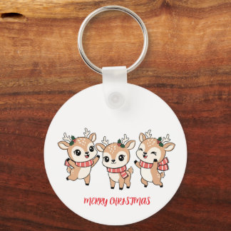 Chaveiro Feliz Natal Bebês Veados