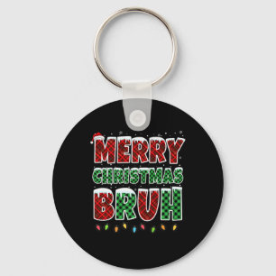 Chaveiro Feliz Natal Bruh Red Green Xadrez Xmas Luzes F