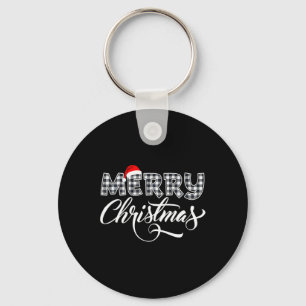 Chaveiro Feliz Natal Buffalo Black E White Xadrez Para