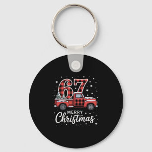 Chaveiro Feliz Natal Caminhão Xadrez Vermelho 67 Natal