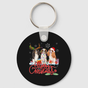 Chaveiro Feliz Natal Cavalier King Papais noeis Reindeer Li