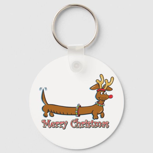 Chaveiro Feliz Natal Dachshund (Frente)